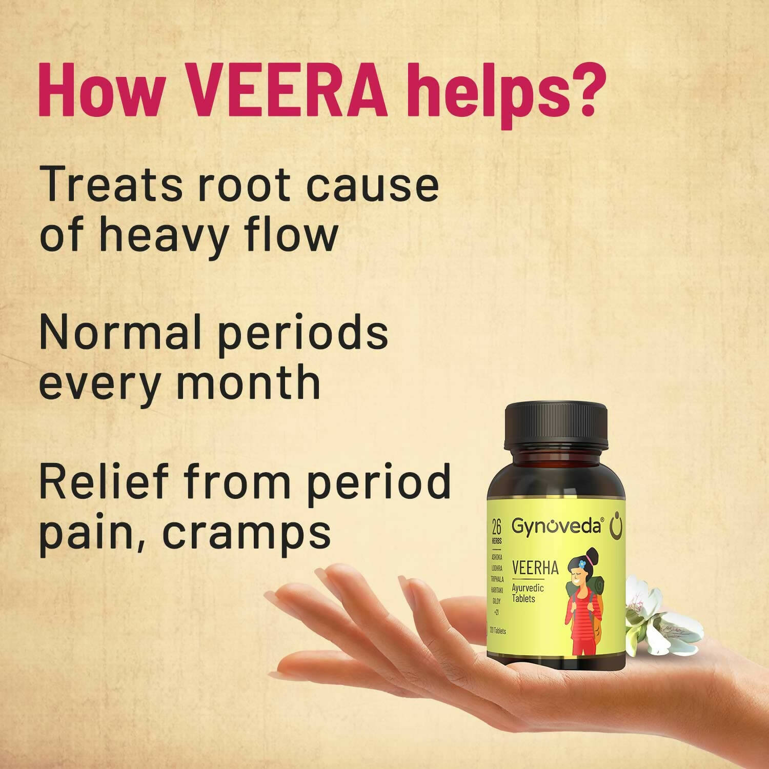 Gynoveda Veerha Ayurvedic Tablets - Swadesiicart