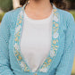 Yufta Sea Green Printed Cotton Checks Co Ord Set With Embroidery - Swadesiicart