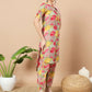 Yufta Sea Green Floral Printed Cotton Yoke Co-Ord Set - Swadesiicart