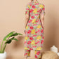 Yufta Sea Green Floral Printed Cotton Yoke Co-Ord Set - Swadesiicart