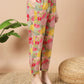 Yufta Sea Green Floral Printed Cotton Yoke Co-Ord Set - Swadesiicart