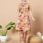 Yufta Sea Green Floral Printed Cotton Yoke Co-Ord Set - Swadesiicart