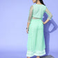Yufta Sea Green Printed Top with Trousers - Swadesiicart