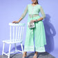 Yufta Sea Green Printed Top with Trousers - Swadesiicart