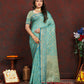 Lorenvalley Fashion Seagreen Soft Katan Silk Woven Design Zari Weaving Pallu Saree - Swadesiicart