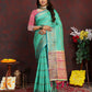 Lorenvalley Fashion Seagreen Soft Katan Silk Woven Design Zari Weaving Pallu Saree - Swadesiicart