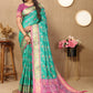 Lorenvalley Fashion Seagreen Patola Silk Woven Design with Zari Meenakari Weaving motifs Pallu Saree - Swadesiicart