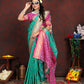 Lorenvalley Fashion Seagreen Patola Silk Woven Design with Zari Meenakari Weaving motifs Pallu Saree - Swadesiicart