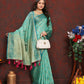Lorenvalley Fashion Seagreen Soft Katan Silk Woven Design Zari Weaving Pallu Saree - Swadesiicart