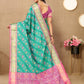 Lorenvalley Fashion Seagreen Patola Silk Woven Design with Zari Meenakari Weaving motifs Pallu Saree - Swadesiicart