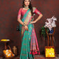 Lorenvalley Fashion Seagreen Patola Silk Woven Design with Zari Meenakari Weaving motifs Pallu Saree - Swadesiicart