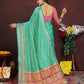 Lorenvalley Fashion Seagreen Soft Katan Silk Woven Design Zari Weaving Pallu Saree - Swadesiicart