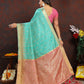 Lorenvalley Fashion Seagreen Soft Katan Silk Woven Design Zari Weaving Pallu Saree - Swadesiicart