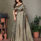 Vedant Vastram Litchi Silk Banarasi Silk Saree - Bottle Green | Swadesiicart