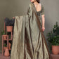 Vedant Vastram Litchi Silk Banarasi Silk Saree - Bottle Green | Swadesiicart