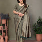 Vedant Vastram Litchi Silk Banarasi Silk Saree - Bottle Green | Swadesiicart