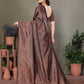 Vedant Vastram Litchi Silk Banarasi Silk Saree - Black | Swadesiicart
