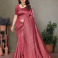 Vedant Vastram Litchi Silk Banarasi Silk Saree - Maroon | Swadesiicart