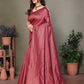 Vedant Vastram Litchi Silk Banarasi Silk Saree - Maroon | Swadesiicart