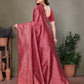 Vedant Vastram Litchi Silk Banarasi Silk Saree - Maroon | Swadesiicart