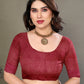 Vedant Vastram Litchi Silk Banarasi Silk Saree - Maroon | Swadesiicart