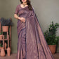 Vedant Vastram Litchi Silk Banarasi Silk Saree - Navy | Swadesiicart