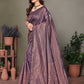 Vedant Vastram Litchi Silk Banarasi Silk Saree - Navy | Swadesiicart