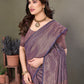 Vedant Vastram Litchi Silk Banarasi Silk Saree - Navy | Swadesiicart