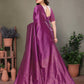 Vedant Vastram Litchi Silk Banarasi Silk Saree - Purple | Swadesiicart