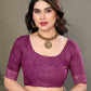 Vedant Vastram Litchi Silk Banarasi Silk Saree - Purple | Swadesiicart