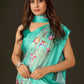 Aayaa Designer Printed Satin Saree - Multi Color