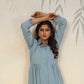 Jyoti Fashion Women's Sky Blue Rinkal Cotton Plain with Side Pocket Kurtis & Sets | Swadesiicart