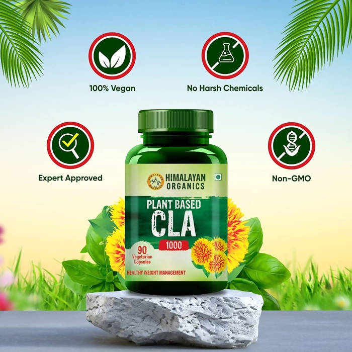 Himalayan Organics Plant Based CLA 1000 Healthy Weight Management Vegetarian Capsules - Swadesiicart