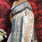 Exclusive Collection Beautiful Batique Print Black Pure Cotton Hand Print Handloom Saree With Running Blouse Piece - Swadesiicart