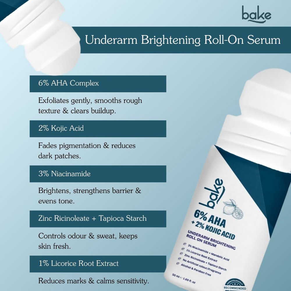 Bake BrightErase™ Underarm Brightening Roll-On Serum | Swadesiicart