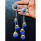 MS Fashion India Kashmiri Triple Blue Color Pearls Hanging Jhumka Earrings | Swadesiicart