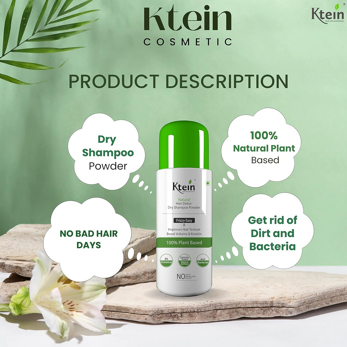 Ktein Natural Detox Dry Shampoo - Swadesiicart