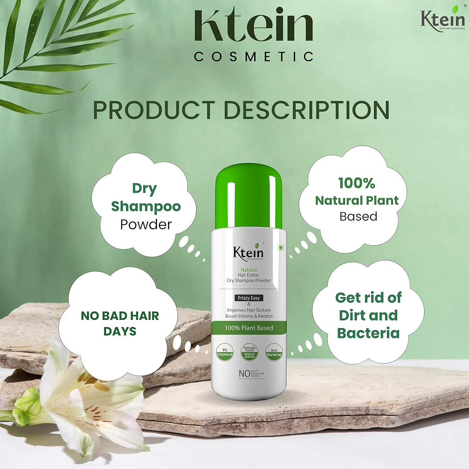 Ktein Natural Detox Dry Shampoo - Swadesiicart