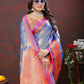Lorenvalley Fashion Lavender Kanjivaram Silk Woven Design with Zari Weaving Saree - Swadesiicart