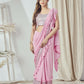 Mahotsav Women's Pink Lycra Embellished Ready To Wear Saree With Stitched Blouse | Swadesiicart
