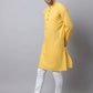Even Apparels Yellow Pure Cotton Men's Kurta With Band Collar (SLD1183) | Swadesiicart