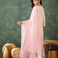 The52 Baby pink Women's Gorgeous Cotton Blend Fabric Thread Work Straight Kurta, Pant and Dupatta Set - Swadesiicart