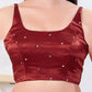 Joban Fashion Red Gajji Silk Sleeveless Back Open Blouse - Swadesiicart