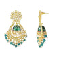 Jewel City Green and Gold-Plated Kundan Chandbali Earrings – Traditional Indian Jhumka Earrings with Pearls | Swadesiicart
