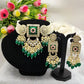 Jewel City Regal Kundan Meena Necklace and Earrings Set with Green Beads - Exquisite Indian Bridal Jewelry Collection | Swadesiicart
