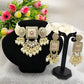 Jewel City Regal Kundan Meena Necklace and Earrings Set with White Beads -Exquisite Indian Bridal Jewelry Collection | Swadesiicart