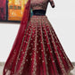 Jyoti Fashion Classy Maroon Silk 3MM Sequins with Thread & Coding Embroidery Lehenga Choli with Dupatta | Swadesiicart