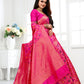 Vedant Vastram Litchi Silk Designer Banarasi Saree - Pink | Swadesiicart