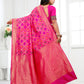 Vedant Vastram Litchi Silk Designer Banarasi Saree - Pink | Swadesiicart