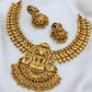 Jewel City Exquisite Gold-Plated Lakshmi Temple Jewelry Set: Necklace and Earrings | Swadesiicart
